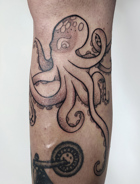 Ce que je tatoue : photographie d'un tatouage de pieuvre