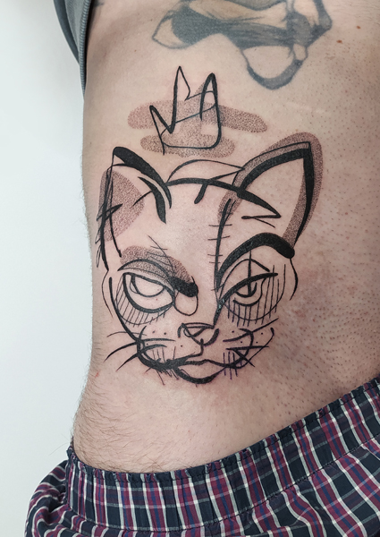 Ce que je tatoue : photographie d'un tatouage de chat