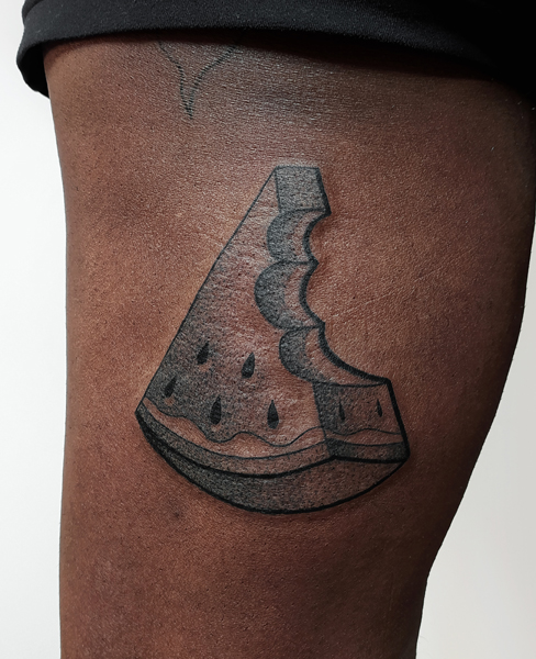Ce que je tatoue : photographie d'un tatouage de pastèque