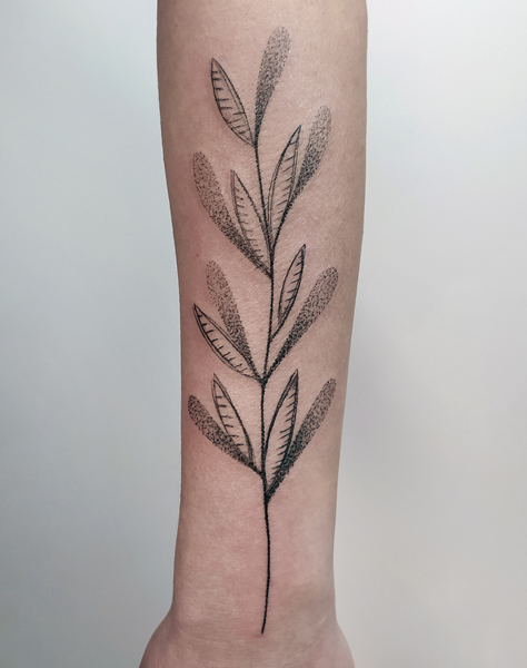 Ce que je tatoue : photographie d'un tatouage végétal