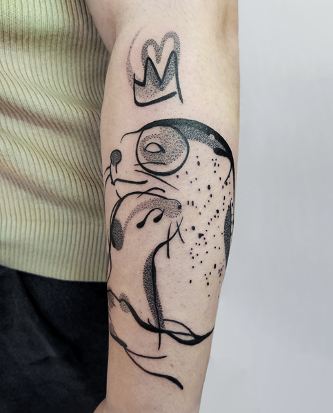 Ce que je tatoue : photographie d'un tatouage de loutre