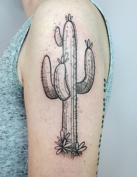 Ce que je tatoue : photographie d'un tatouage de cactus