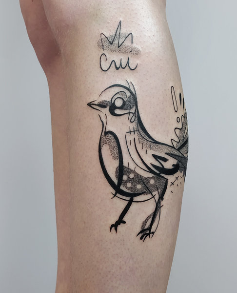 Ce que je tatoue : photographie d'un tatouage d'un oiseau