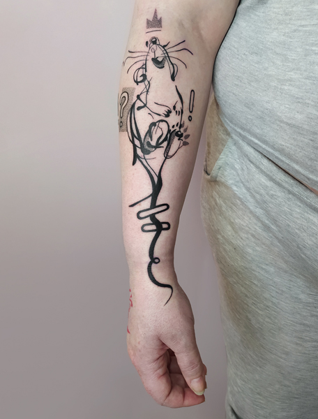 Ce que je tatoue : photographie d'un tatouage de rat