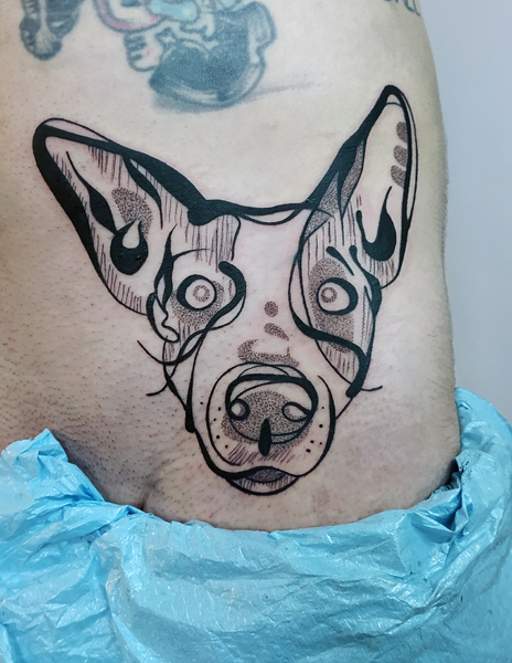Ce que je tatoue : photographie d'un tatouage de chien